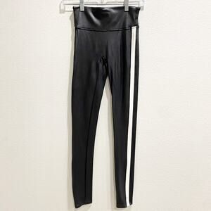 Spanx White Stripe Shimmer High Waist Shapewear Leggings size XS